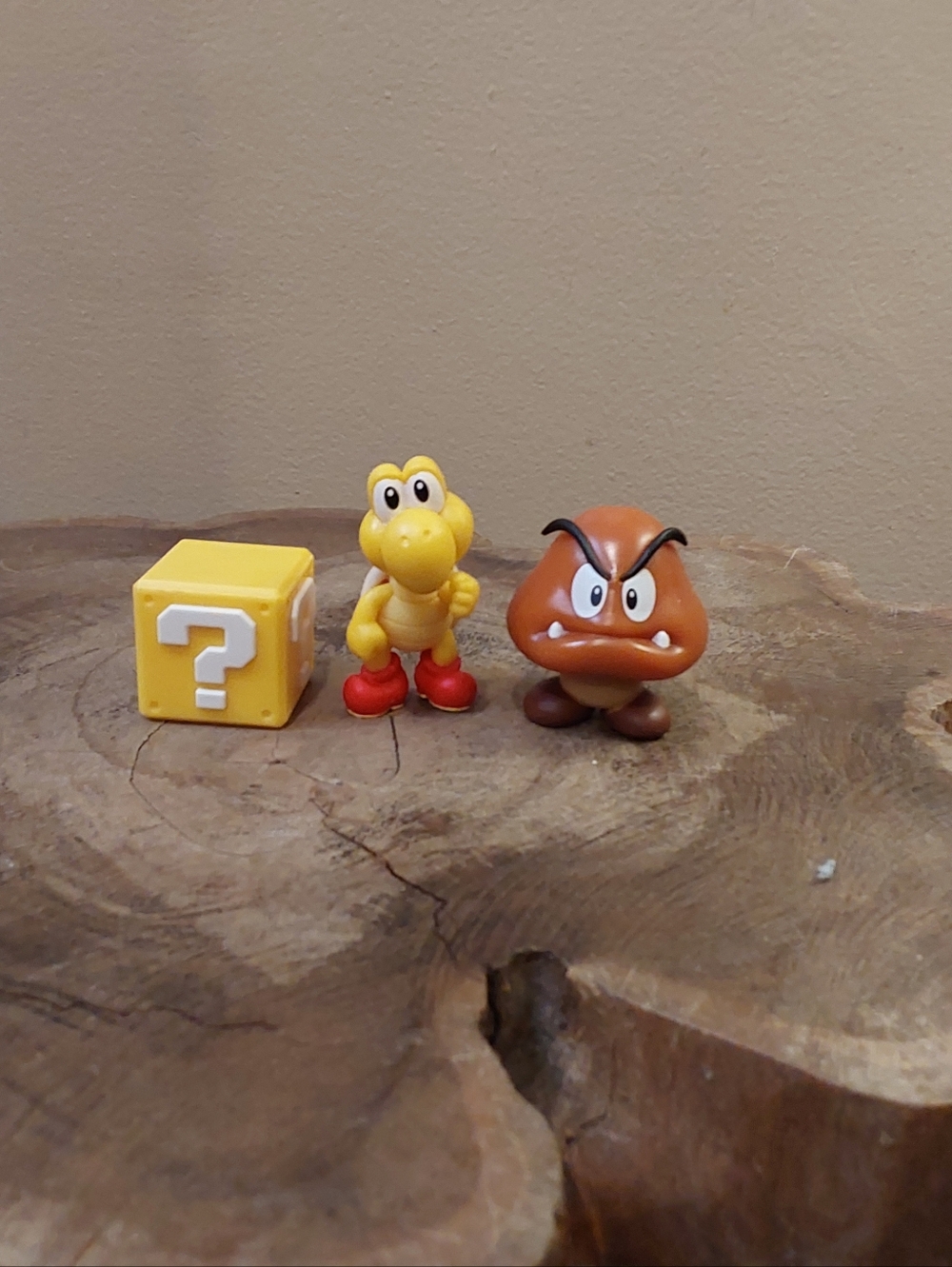 Nintendo Yellow Question Block with Yellow Koopa and Brown Goomba Figures